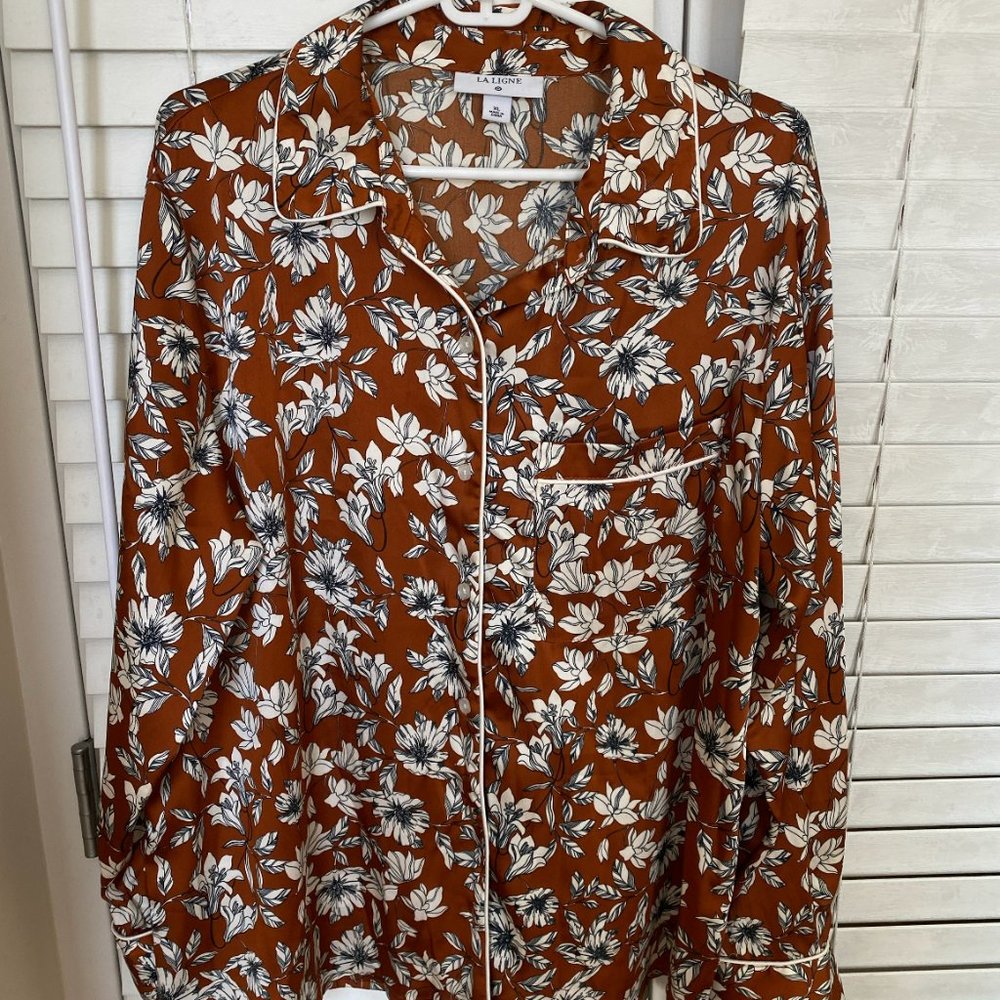 LA LIGNE For Target Floral Button Down Top Size XL